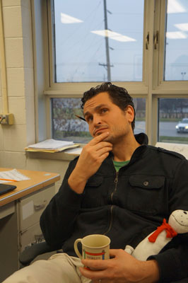DEEP IN THOUGHT: Daniel Zappler, sponsor of MSA, is caught contemplating at his desk. 
