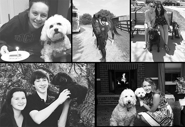 Smiling lovingly, members of The Oracle Editorial Board pose with their beloved animal companions.  Growing up with animals teaches children valuable lessons.  Photos courtesy of the Editorial Board