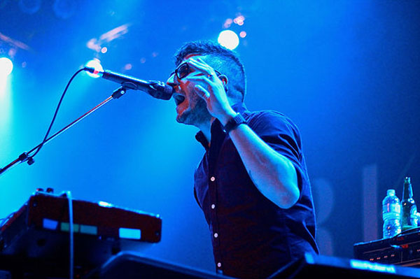 Lovin  it  live:  On the left, keyboard and vocal artist Anthony Carone of the Arkells performs at the Chicago House of Blues in January. On the right, rock singer Jared James Nichols performs tracks from his 2015 album, “Old Glory and Wild Revival” at Chicago’s Concord Music Hall in July 2016. The House of Blues and Concord Music Hall host music performances weekly in Chicago for both local and touring bands. Photos courtesy of Alana Swaringen