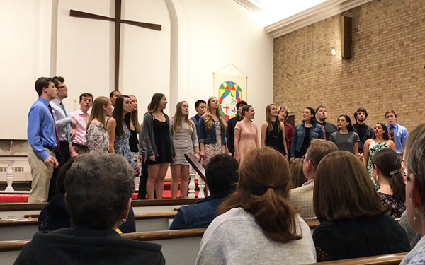 On May 26, 2017, the Chamber singing group performed at St. Davids Church. This performance was the last of the school year.