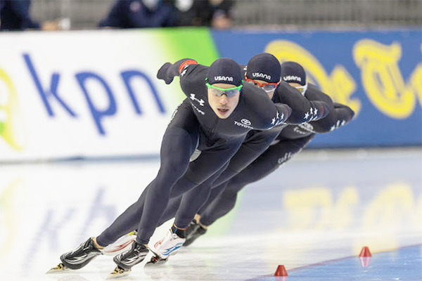 Leading the pack, alumni Brian Hansen competes to qualify for the 2018 Winter Olympics in PyeongChang, South Korea. This will be Hansens second time being a member of Team USA. 