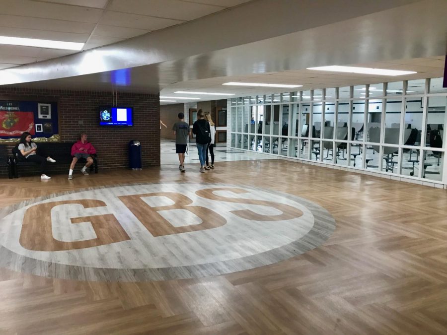 This summer, the floors outside the cafeteria and auditorium were remodeled. 