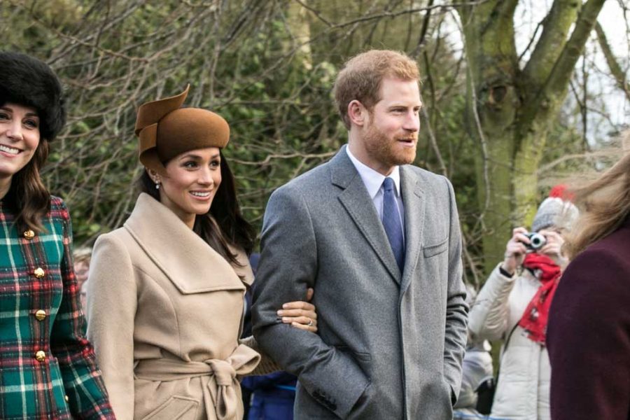 Prince Harry and Meghan Markle enjoying Christmas Day in 2017. The royal couple were wed on May 19, 2018.