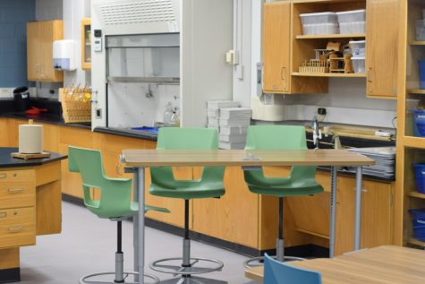 New Designs: Science classrooms undergo upgraded classroom and furniture which include
new seating and upgraded layout.