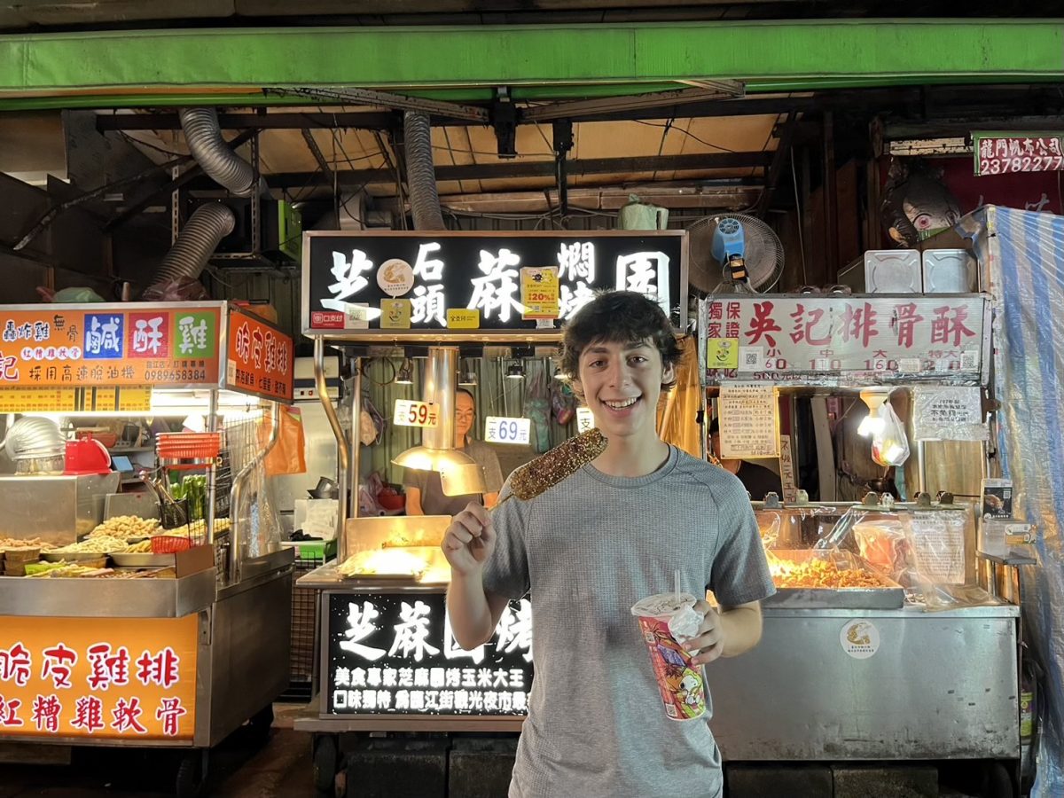 SPEAKING FROM THE HEART: During an exchange trip to Taiwan, senior Rahm Sheinfeld’s host family took him to Linjiang Night Market. He explored his language skills through new 
experiences, such as ordering and trying new foods.