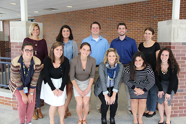 SMILING STAFF: Back row: Annie Lesch, Meg Ahlgrim, Alan Esser, Mark Knoeppel, Lauren Gruber. Front row: Alexandra McKenzie, Jennifer Smurlo, Kelly Baker, Erin MCcBride, Kate Minkus, Michelle Steinberg (left to right). Not photographed: Chris Anderson, Michelle Caporusso, Kristin Endre, Julie Haenisch, Natalie Kaminski, Nicholas Morley, Lucas Osterbur, Kelly OíToole, Marc Popovici, Emily Porter, Elizabeth Schimmel, Zach Walker and Christina Zagorski.