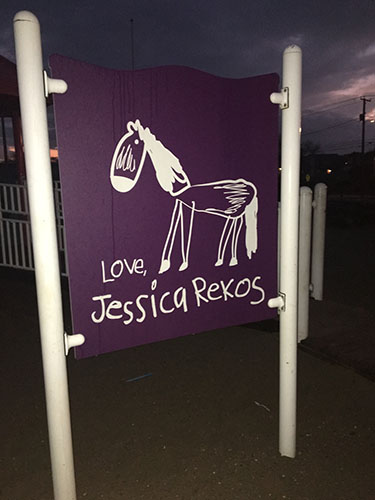 REMEMBERING THE VICTIMS: A playground built for 6-year-old Jessica Rekos, Sandy Hook victim, stands in Farifield, CT. There are 26 playgrounds built in honor of those who died in the Sandy Hook mass shooting.