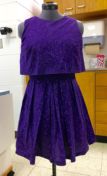 D.I.Y. DRESS: Exhibiting a pattern of flowers, this homecoming dress was created by senior Jessica Peters. According to Peters, she first began creating her own clothing after taking the Fashion elective at South. 