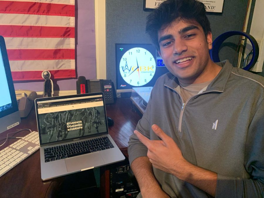 Junior Arman Patel hard at work creating and updating his start-up website business which connects young athletes with private coaches on varsity high school teams. Visit the site at www.kickbuds.com. 