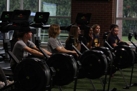 During block four, the co-ed sophmore PE classes participated in rowing.