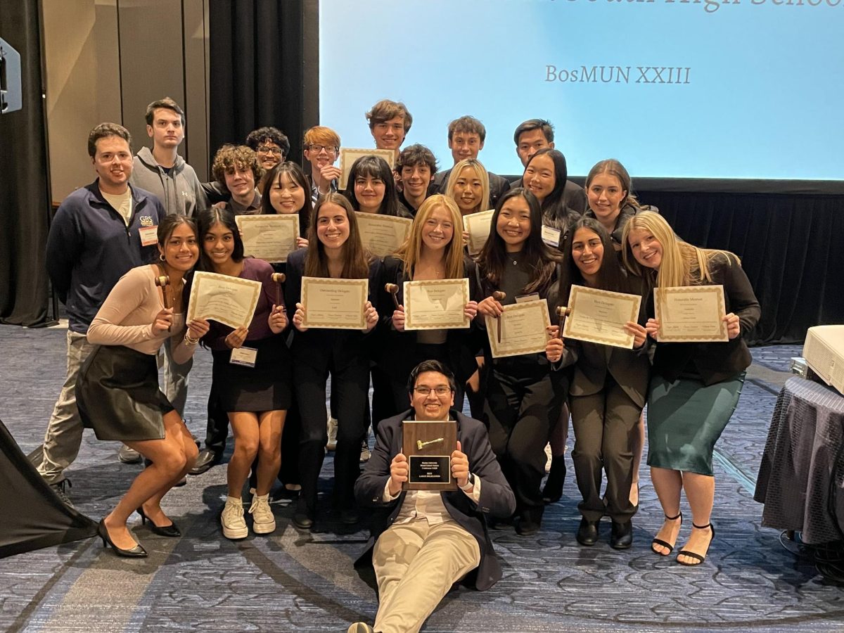 Successful Conference: South’s Model U.N. team leaves Boston with 13 individual awards,
students winning Best, Outstanding, Honorable, and Verbal Delegate. BOSMUN was an invite
only conference, with 21 students attending. 