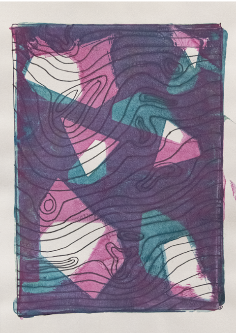 Anthony Slivka, eighth grader at Attea  Middle School, had his inorganic shapes stamp art piece receive 3rd Place.