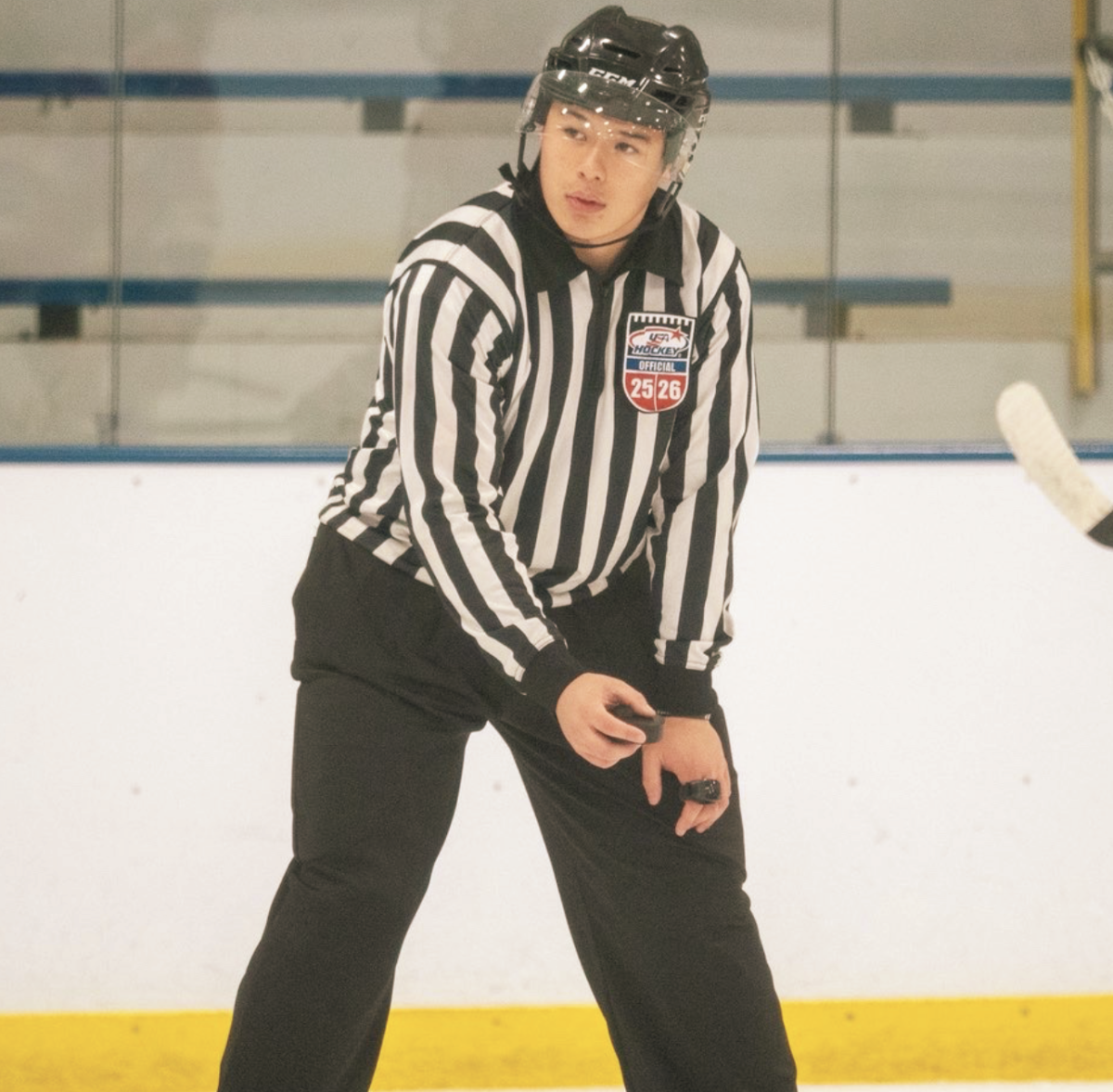 ON THE ICE: Senior Caleb Sit is referee for USA Hockey. USA Hockey manages ice hockey programs in the country. 
