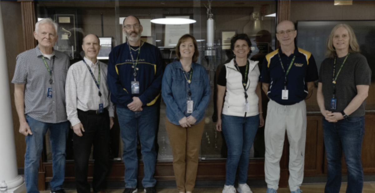 After the last late-start staff meeting, seven of nine retiring teachers posed for a photo. Left to right, Dale Laackman, Special Education Teacher, Jeff Rylander, Instructional Supervisor (IS) of the Science Department, English Teacher Hillel Crandus, Math Teacher Teresa Youngberg, Sharon Sheehan, Math Teacher and Instructional Coach, P.E. Teacher Keith MacDonald, and Dawn Hall, IS of the Career and Technical Education (CTE) Department (left to right) have shown countless dedication to South for years, and are now ready to take the next step in their journey.