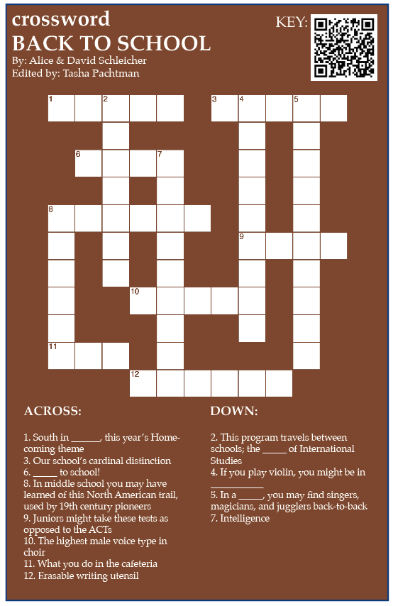 Crossword: Back to School